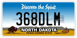 368DLM  license plate in ND