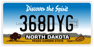 368DYG  license plate in ND