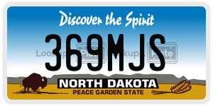 369MJS  license plate in ND