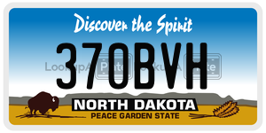 370BVH  license plate in ND