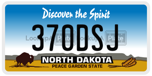 370DSJ  license plate in ND