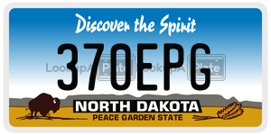 370EPG  license plate in ND