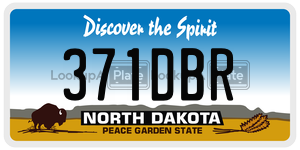 371DBR  license plate in ND