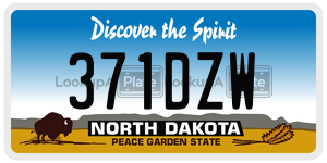 371DZW  license plate in ND