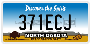 371ECJ  license plate in ND