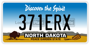 371ERX  license plate in ND