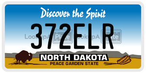 372ELR  license plate in ND