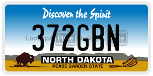 372GBN  license plate in ND