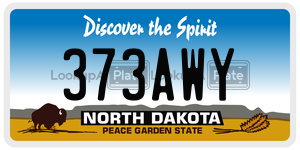 373AWY  license plate in ND