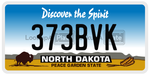 373BVK  license plate in ND