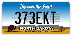 373EKT  license plate in ND