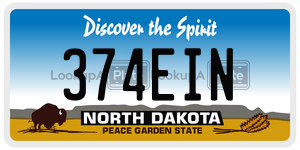 374EIN  license plate in ND