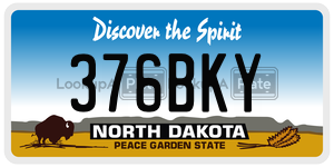 376BKY  license plate in ND