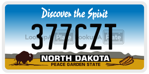 377CZT  license plate in ND