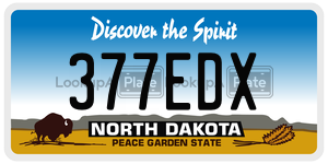 377EDX  license plate in ND