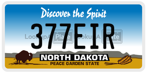 377EIR  license plate in ND