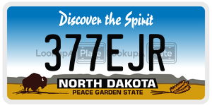 377EJR  license plate in ND