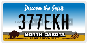 377EKH  license plate in ND