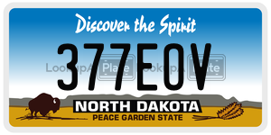 377EOV  license plate in ND