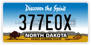 377EOX  license plate in ND