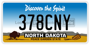 378CNY  license plate in ND
