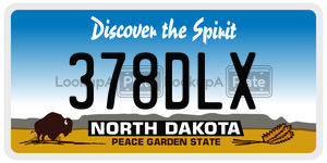 378DLX  license plate in ND