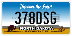 378DSG  license plate in ND