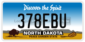 378EBU  license plate in ND