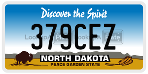 379CEZ license plate in North Dakota