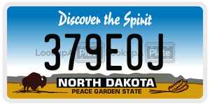 379EOJ  license plate in ND