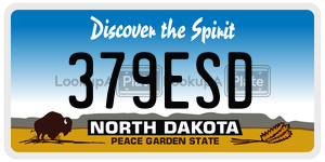 379ESD  license plate in ND