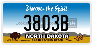 3803B  license plate in ND
