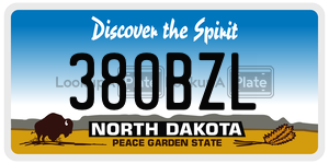 380BZL  license plate in ND