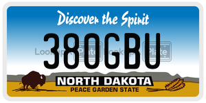 380GBU  license plate in ND