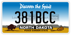 381BCC  license plate in ND