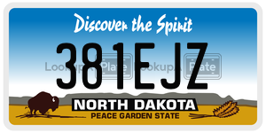 381EJZ  license plate in ND