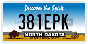 381EPK  license plate in ND