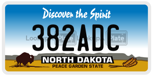 382ADC  license plate in ND
