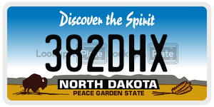 382DHX  license plate in ND