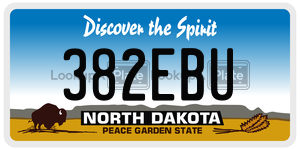 382EBU  license plate in ND
