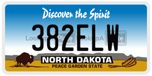 382ELW  license plate in ND