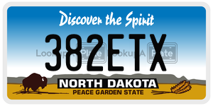 382ETX  license plate in ND