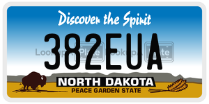 382EUA  license plate in ND