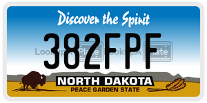 382FPF  license plate in ND