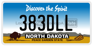 383DLL  license plate in ND