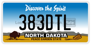 383DTL  license plate in ND