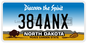 384ANX  license plate in ND