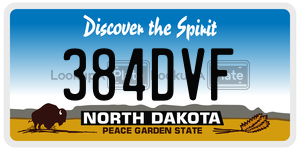 384DVF license plate in North Dakota