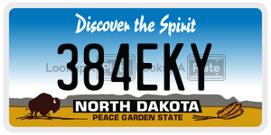 384EKY  license plate in ND