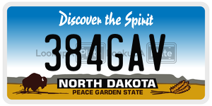 384GAV  license plate in ND